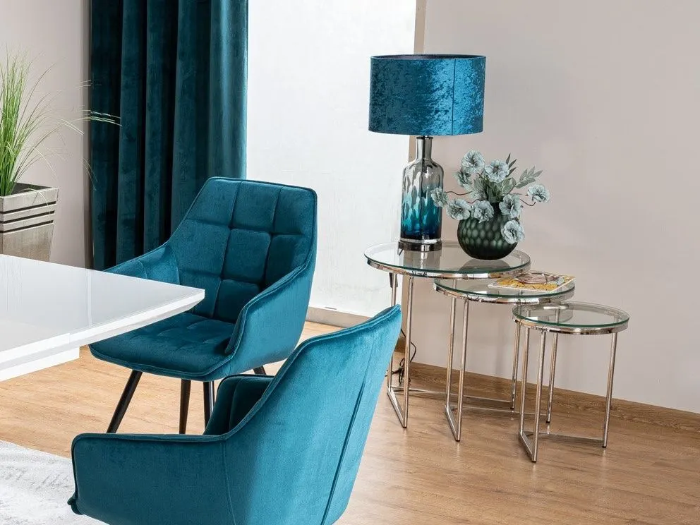 Ława TRINITY srebrna zestaw ław do salonu | MIRAT. styl GLAMOUR