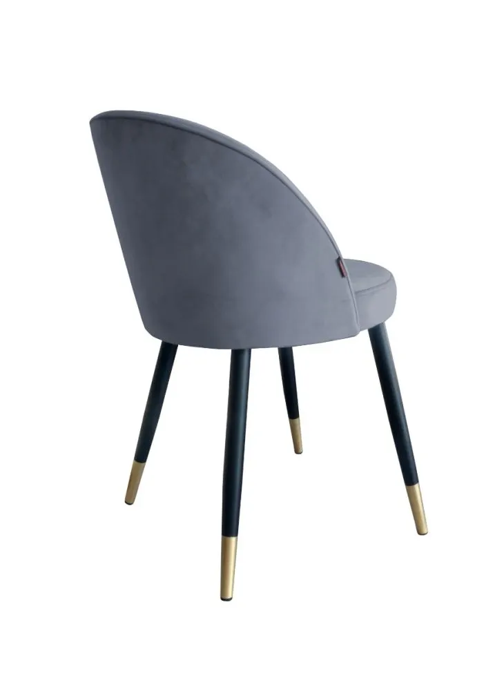 Krzesło TANEW BL VELVET GOLD ciemno szare w stylu glamour | MIRAT.