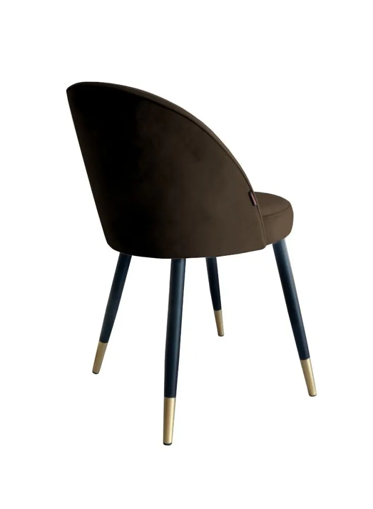 Krzesło TANEW VELVET GOLD brązowe na metalowych nogach | MIRAT.