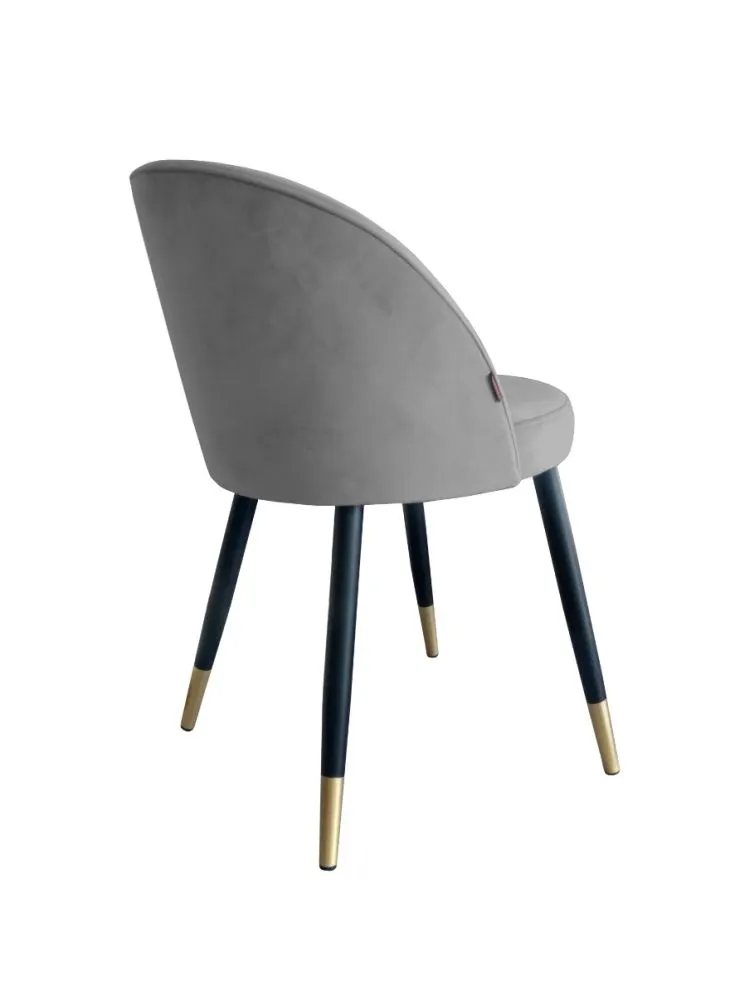 Krzesło TANEW VELVET GOLD szare w stylu glamour | MIRAT. styl GLAMOUR