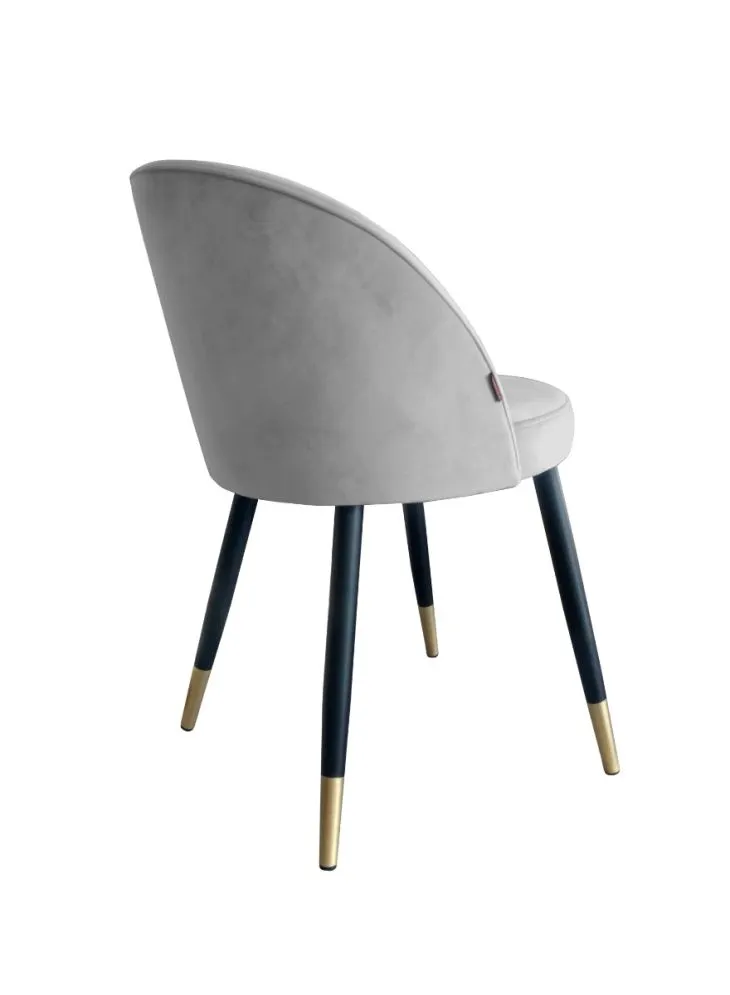 Krzesło TANEW VELVET GOLD jasno szare nowoczesne | MIRAT. styl GLAMOUR
