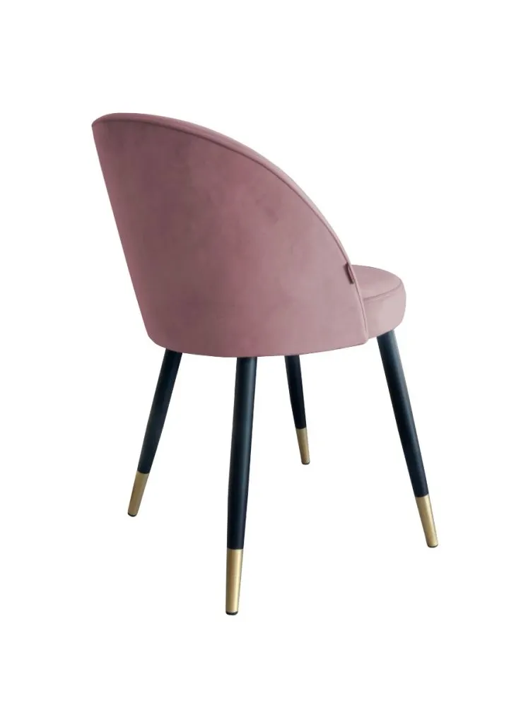Krzesło TANEW VELVET GOLD różowe tapicerowane | MIRAT. styl GLAMOUR