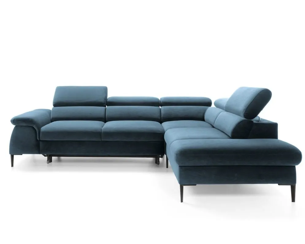 Narożnik z funkcją spania SIMON L granatowy prawy/lewy I sklep meblowy MIRAT.