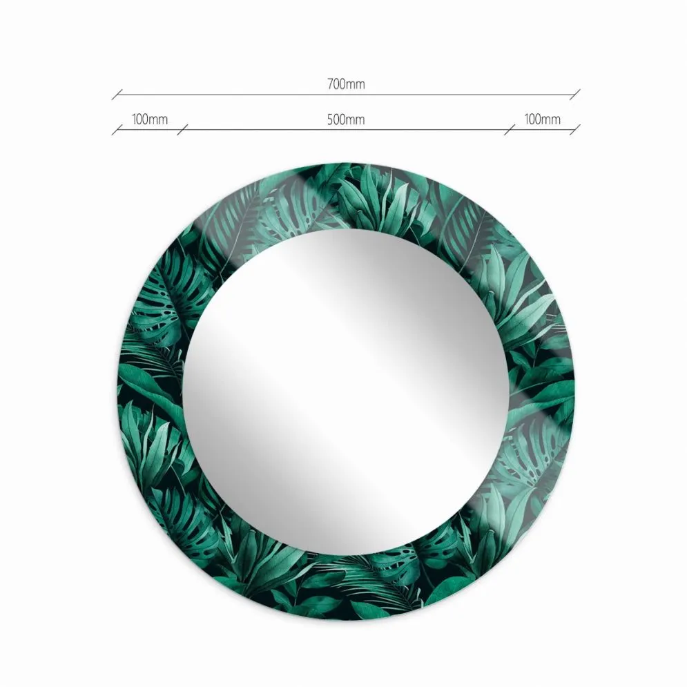 Dekoracyjne lustro okrągłe MORENA TROPICAL 70cm ciemne zielone I sklep meblowy MIRAT.