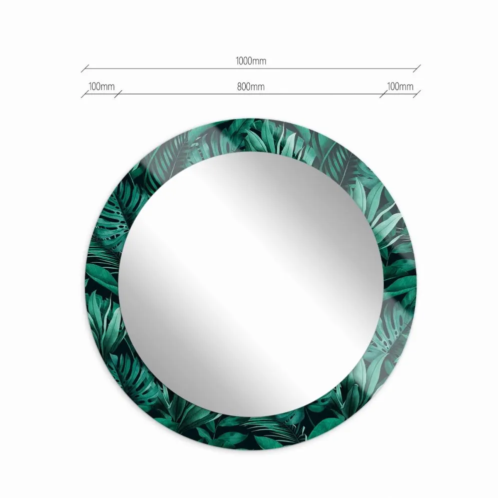 Lustro okrągłe MORENA TROPICAL 100cm ciemne zielone do salonu I sklep meblowy MIRAT.