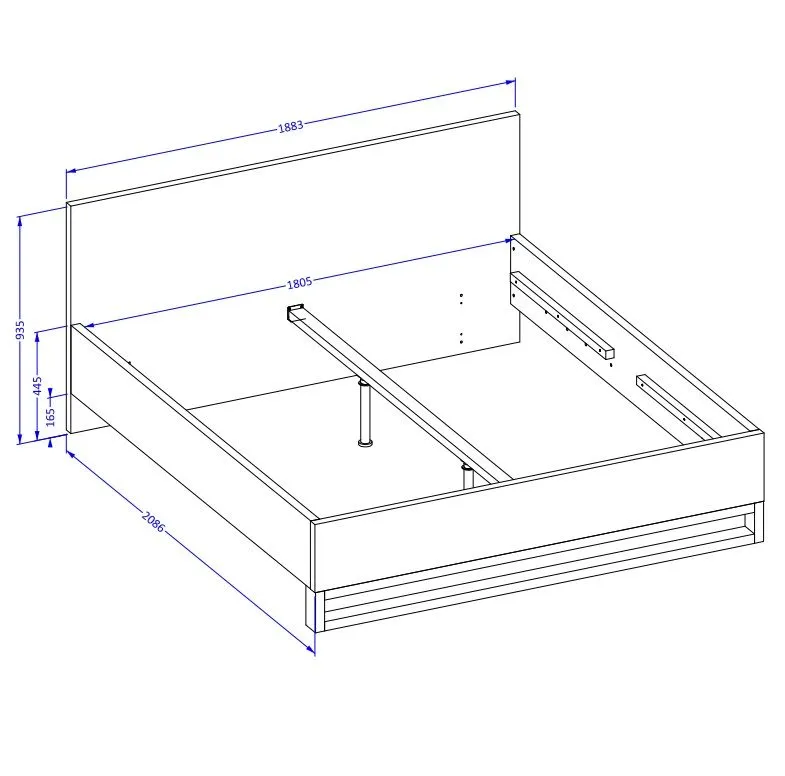 Łóżko HALLE 180x200 dąb wotan mat/czarne z pojemnikiem I sklep meblowy MIRAT. styl LOFT, SKANDYNAWSKI kolekcja HALLE