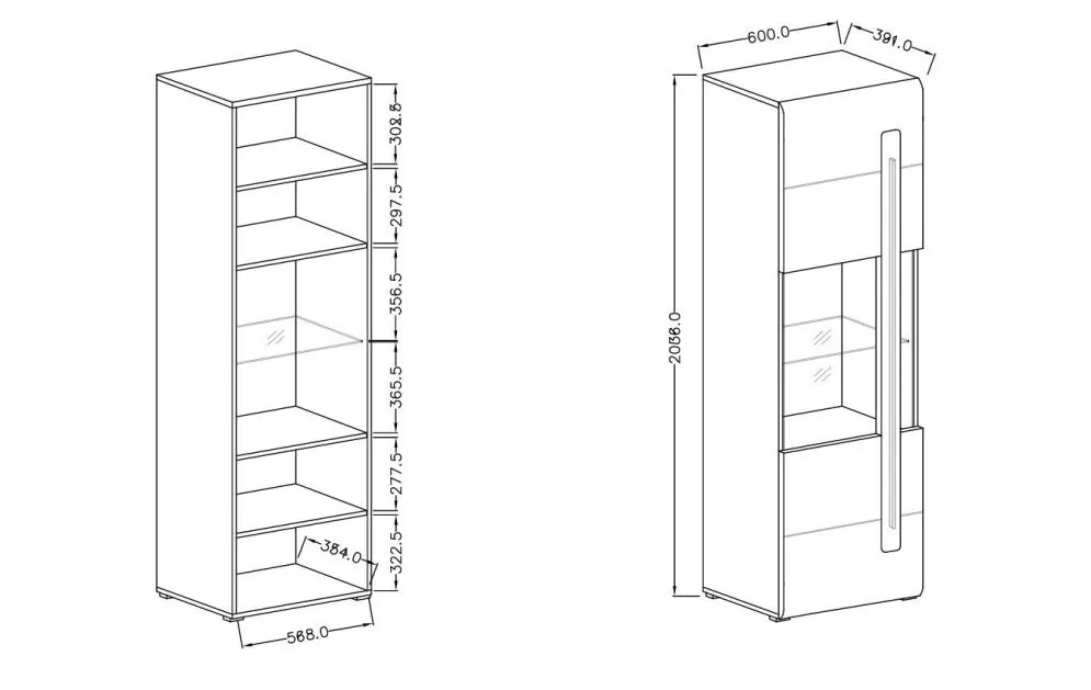Witryna TULSA 1D dąb I sklep meblowy MIRAT. kolekcja TULSA