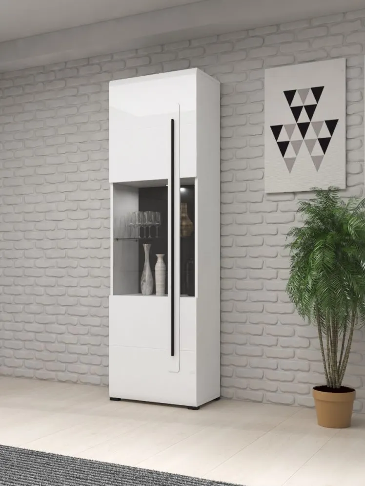 Witryna TULSA 1D biała połysk I sklep meblowy MIRAT. styl GLAMOUR kolekcja TULSA