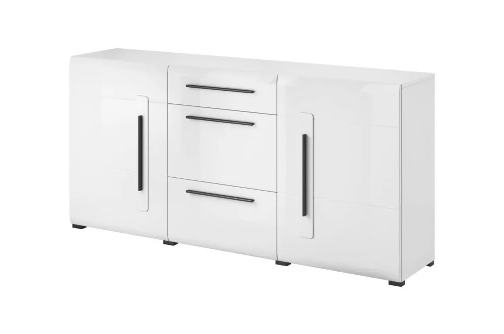 Komoda TULSA 2D3S 180 biała połysk I sklep meblowy MIRAT. styl GLAMOUR kolekcja TULSA