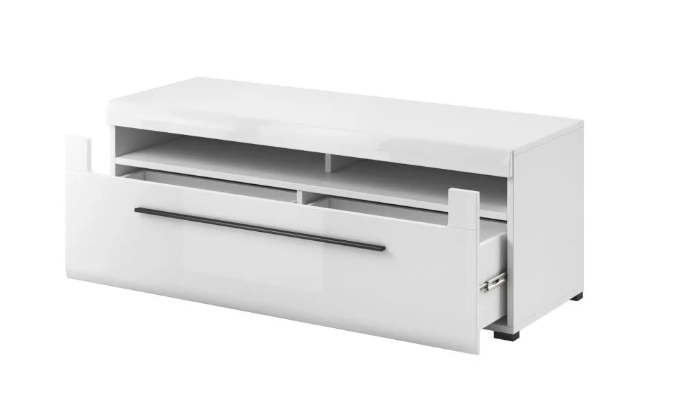 Szafka RTV TULSA 2S 140 biała połysk I sklep meblowy MIRAT. styl GLAMOUR kolekcja TULSA