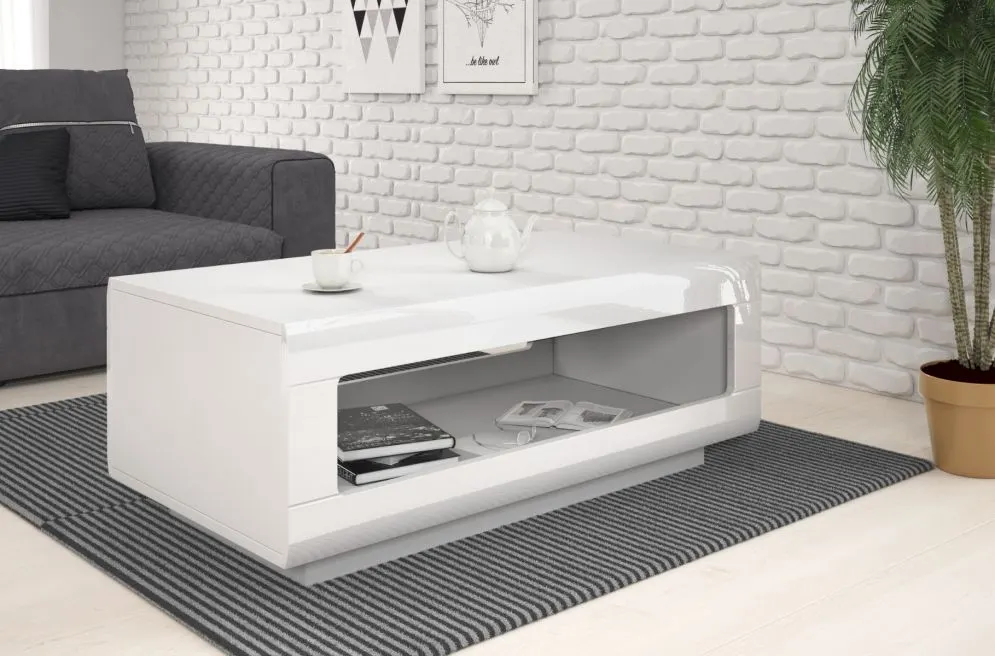Stolik kawowy TULSA 110x60 biały połysk I sklep meblowy MIRAT. kolekcja TULSA