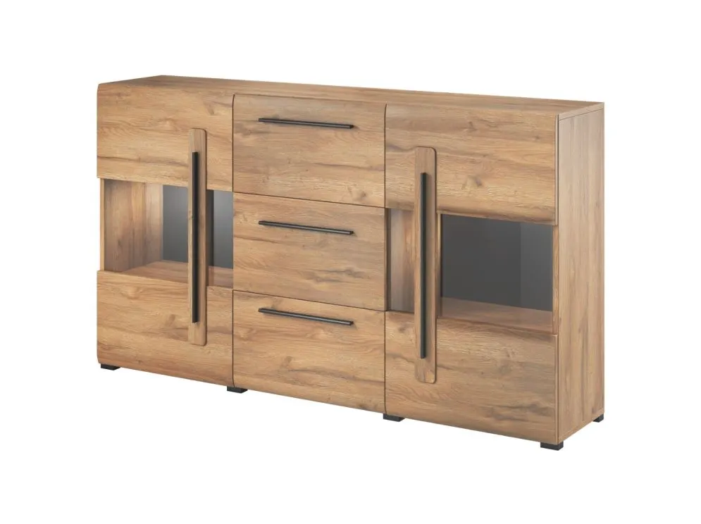Komoda przeszklona TULSA 2D3S 180 dąb I sklep meblowy MIRAT.  kolekcja TULSA