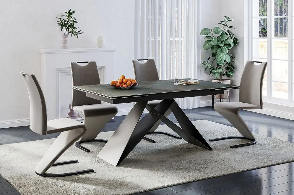 Stół WESTIN CERAMIC 160(240)x90 turkusowy I sklep meblowy MIRAT. styl LOFT