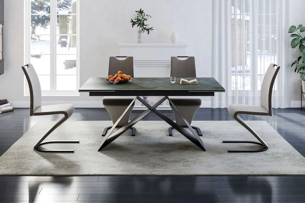 Stół WESTIN CERAMIC 160(240)x90 turkusowy I sklep meblowy MIRAT. styl LOFT