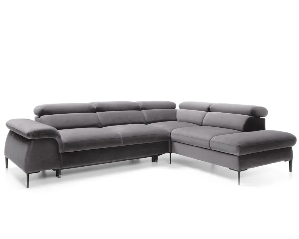 Narożnik z funkcją spania SIMON L ciemny szary prawy/lewy I sklep meblowy MIRAT.