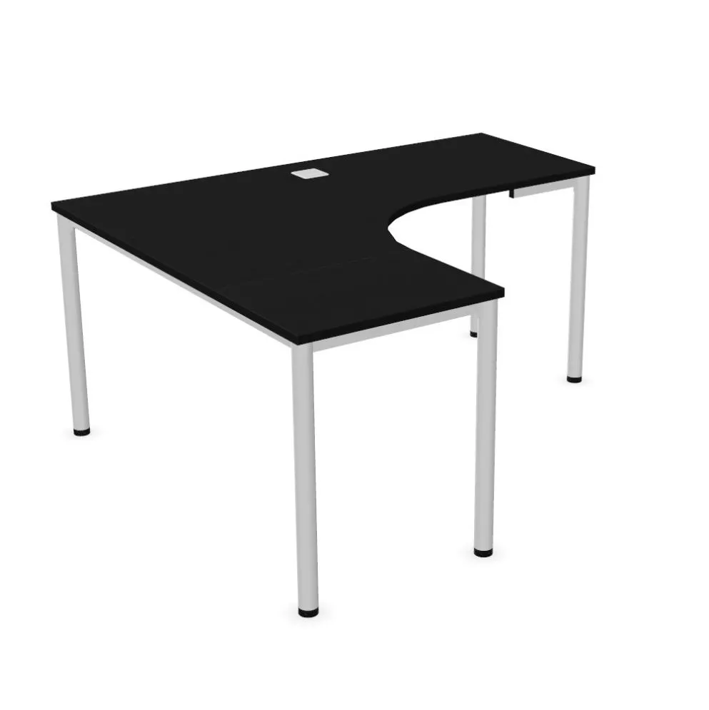 Biurko narożne EASY SPACE I-LEG LS 160x140cm czarne grafitowe I sklep meblowy MIRAT.