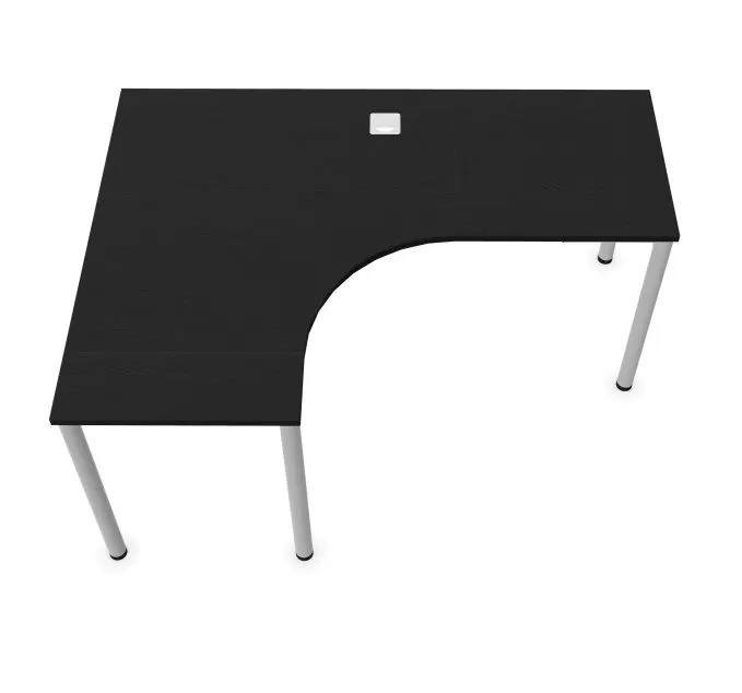 Biurko narożne EASY SPACE I-LEG LS 160x120cm czarne grafitowe I sklep meblowy MIRAT.
