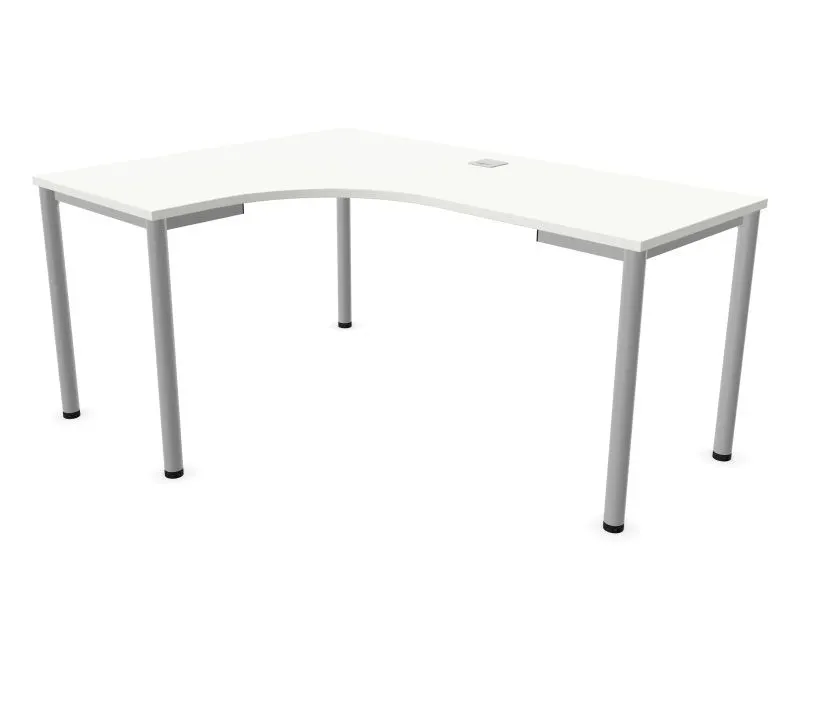 Biurko narożne EASY SPACE I-LEG LS 160x120cm białe duże I sklep meblowy MIRAT.
