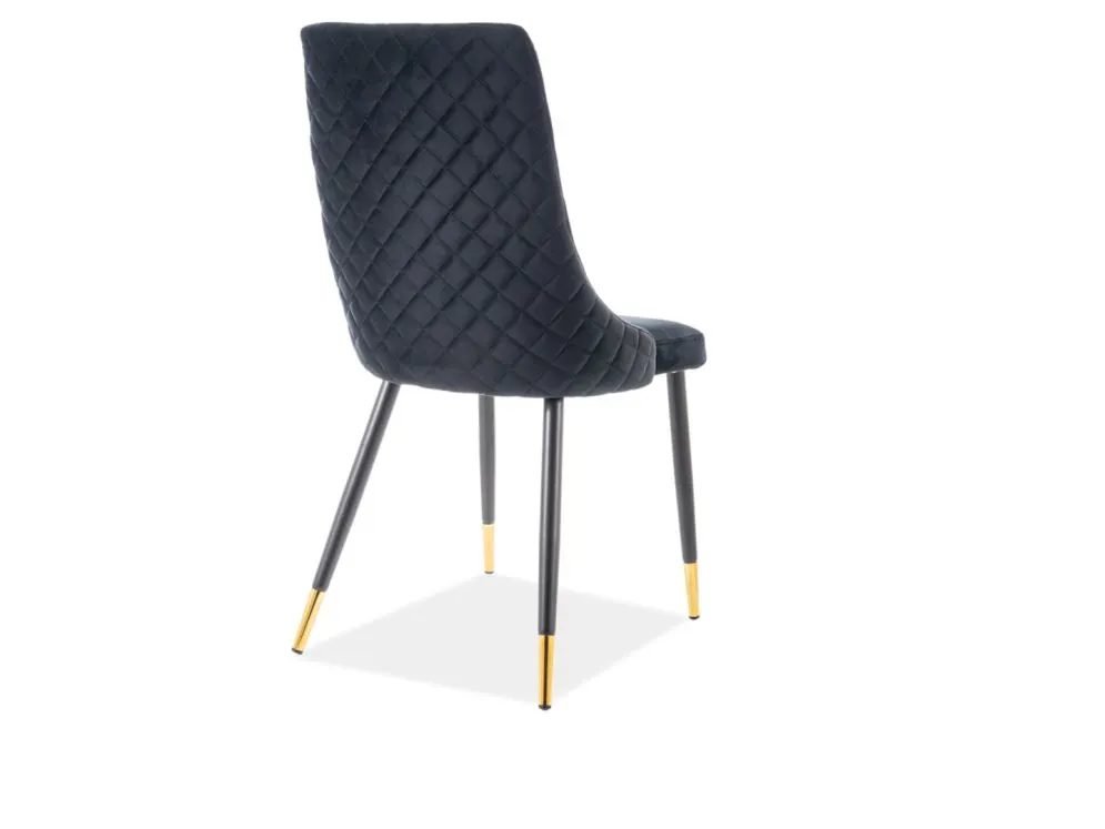 Krzesło tapicerowane PIANO VELVET czarne welurowe I sklep meblowy MIRAT. styl GLAMOUR