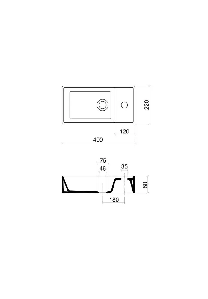 Szafka pod umywalkę ARUBA 40 cm biała/dąb mała | MIRAT. w stylu  kolekcja ARUBA