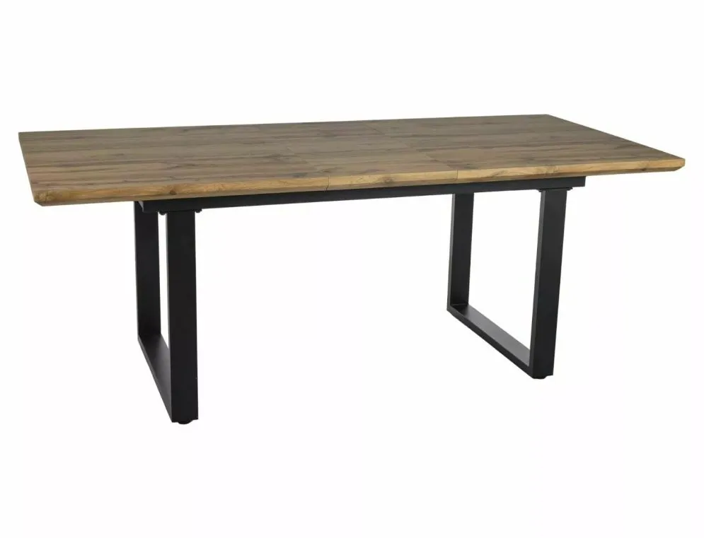 Stół rozkładany UMBERTO II 160(240)x90 dąb artisan/czarny w stylu industrialnym I sklep meblowy MIRAT. styl LOFT