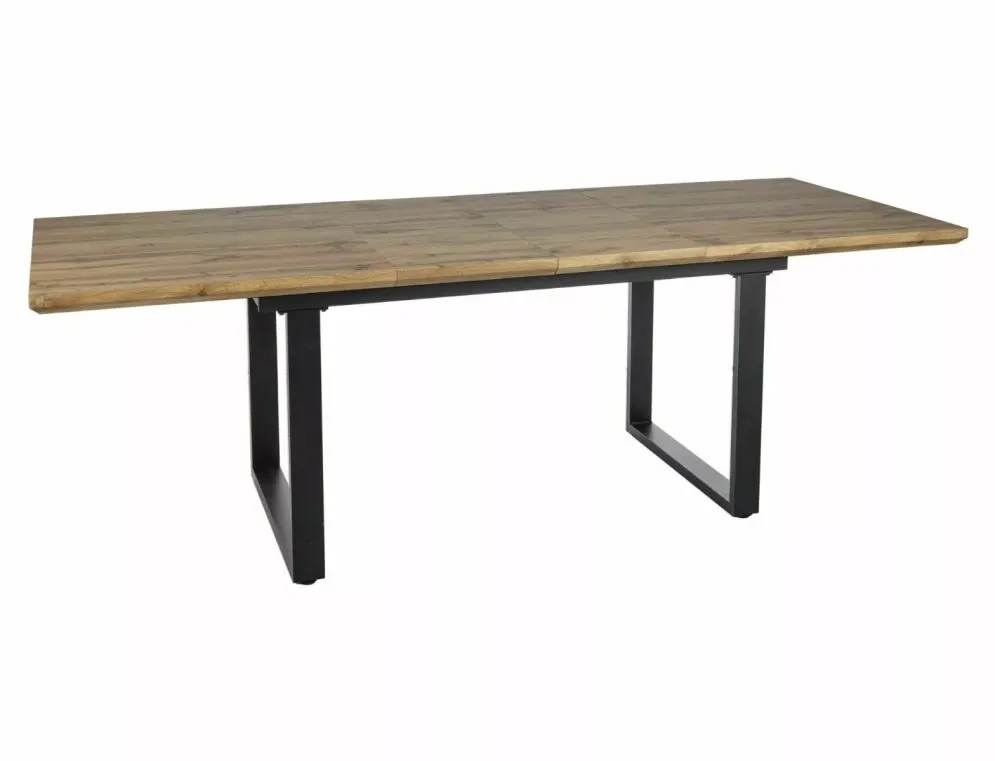 Stół rozkładany UMBERTO II 160(240)x90 dąb artisan/czarny w stylu industrialnym I sklep meblowy MIRAT. styl LOFT
