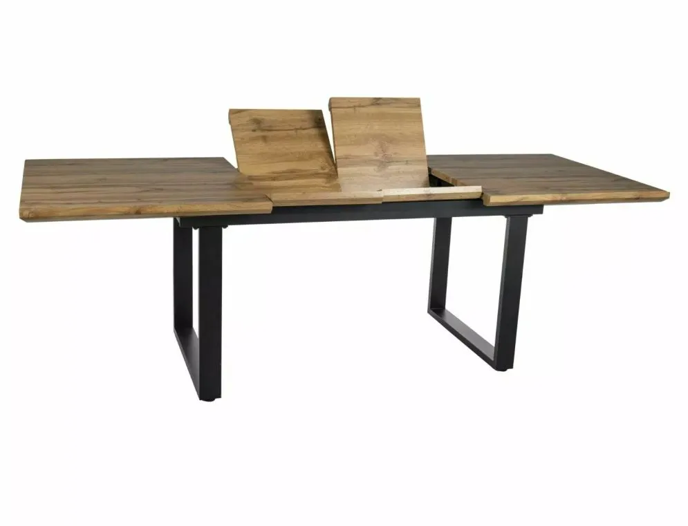 Stół rozkładany UMBERTO II 160(240)x90 dąb artisan/czarny w stylu industrialnym I sklep meblowy MIRAT. styl LOFT