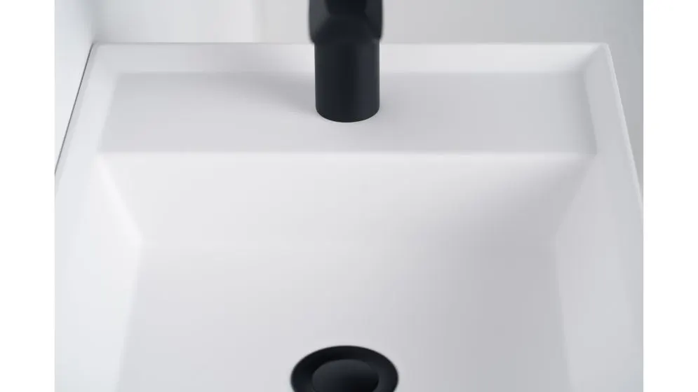 Umywalka meblowa UNIQ 50 cm Solid Surface biała mat z otworem na baterię| MIRAT