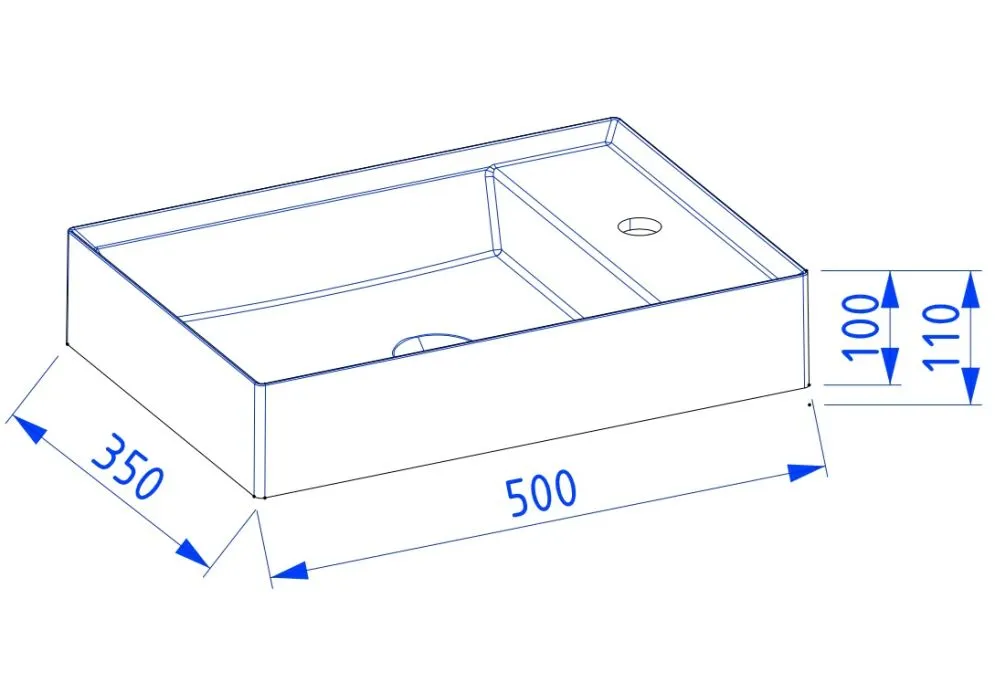 Umywalka meblowa UNIQ 50 cm Solid Surface biała mat bez otworu | MIRAT