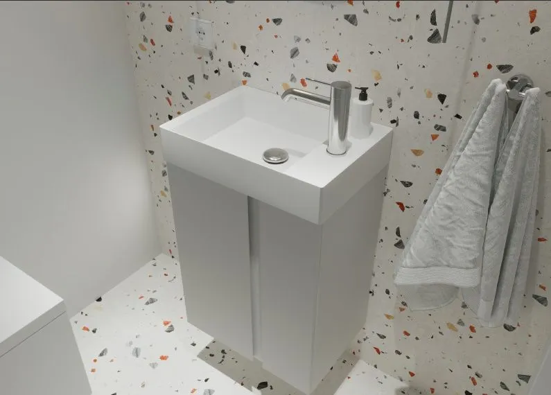 Szafka pod umywalkę UNIQ 49 cm jasno szara półmat z CARGO | MIRAT  kolekcja UNIQ