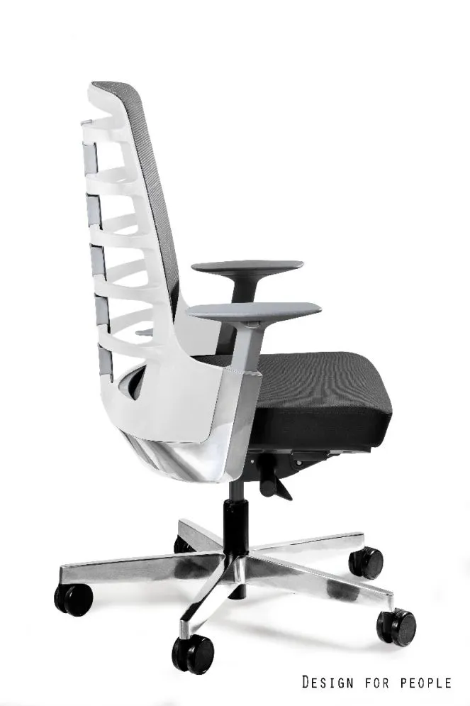 Fotel biurowy SPINELLY M biały/czarny/szary z mechanizmem synchro | MIRAT.