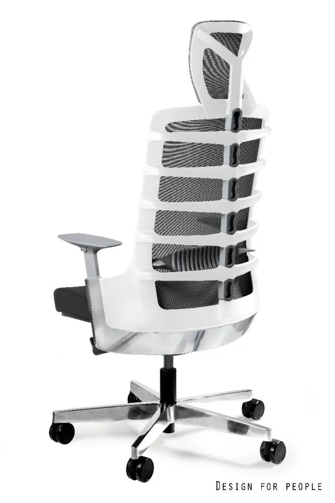 Fotel biurowy SPINELLY biały/czarny/szary ergonomiczny | MIRAT.