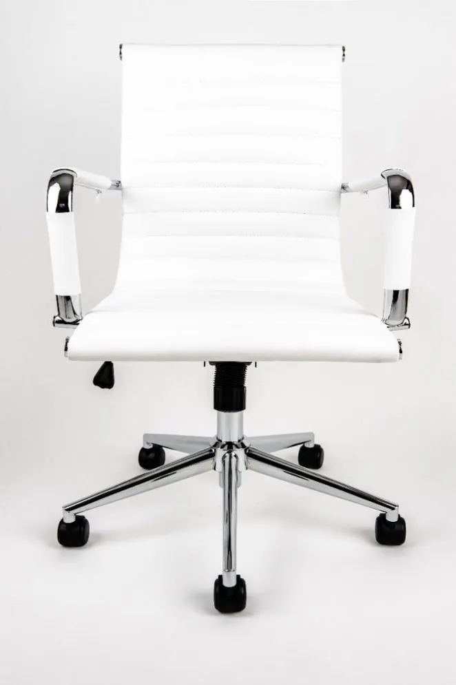 Fotel biurowy UNIVERSE A biały z ekoskóry | MIRAT.
