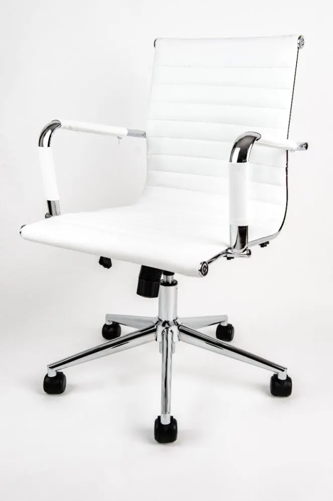 Fotel biurowy UNIVERSE A biały z ekoskóry | MIRAT.