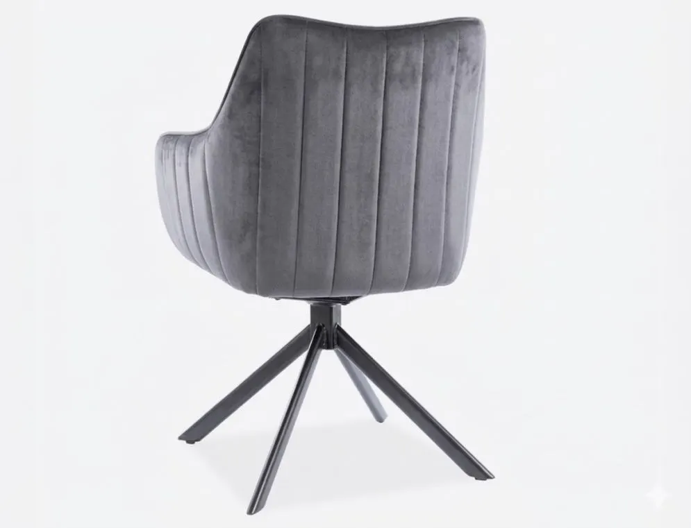 Krzesło AZALIA VELVET szare welurowe pikowane | MIRAT. styl GLAMOUR, LOFT