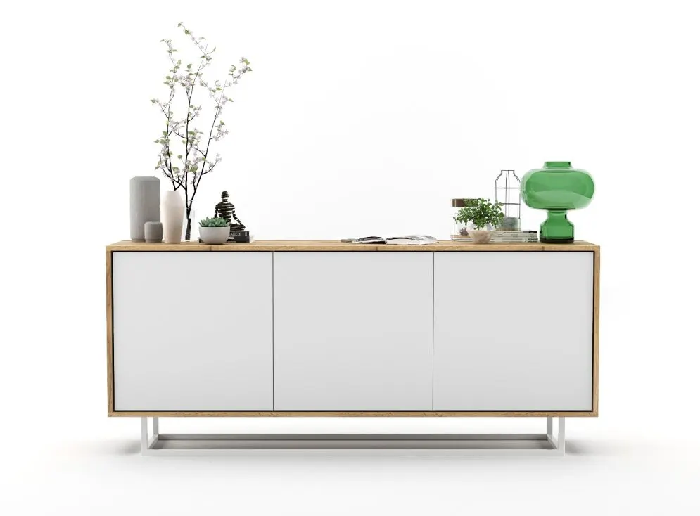 Komoda NILA 3D 168 dąb wotan/biała mat w stylu loft | MIRAT. styl LOFT kolekcja NILA