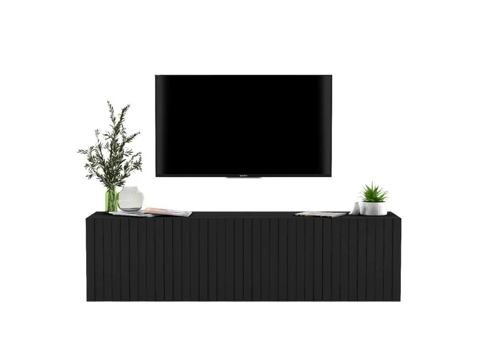 Szafka RTV TAL 2 150 czarna mat MEBLE LINDNER | MIRAT. w stylu GLAMOUR, LOFT kolekcja TAL