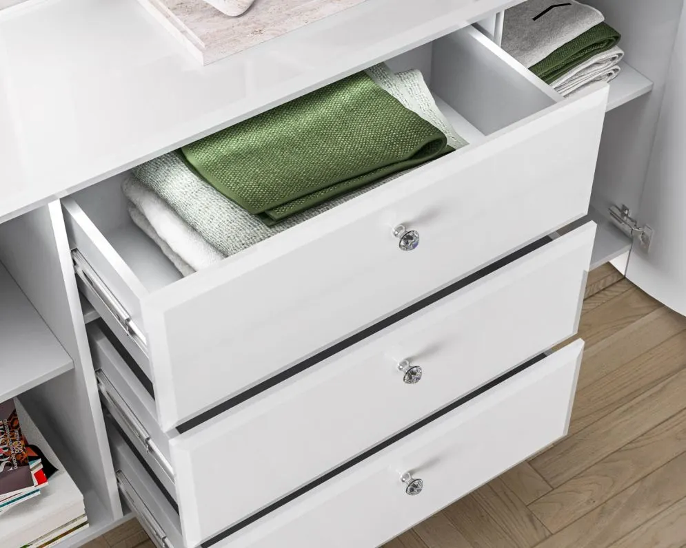 Komoda BLANC 02 2D3S 160 biały połysk I sklep meblowy MIRAT. styl GLAMOUR kolekcja BLANC