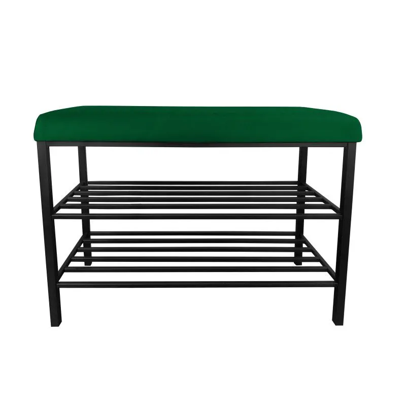 Stojak na buty z siedziskiem GAJA MG25 czarny/zielony metalowy I sklep meblowy MIRAT. styl LOFT