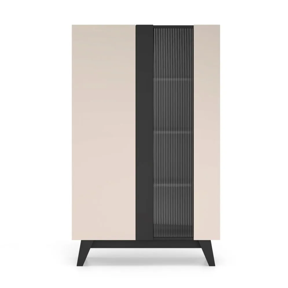 Witryna wysoka FRESHION 02 2D kaszmirowa/czarna I sklep meblowy MIRAT.  kolekcja FRESHION