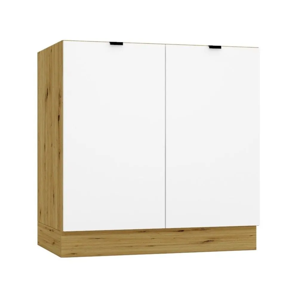 Gotowy zestaw mebli kuchennych GIANNA 2,0x2,6 biała alaska/dąb artisan I sklep meblowy MIRAT. styl SKANDYNAWSKI kolekcja GIANNA