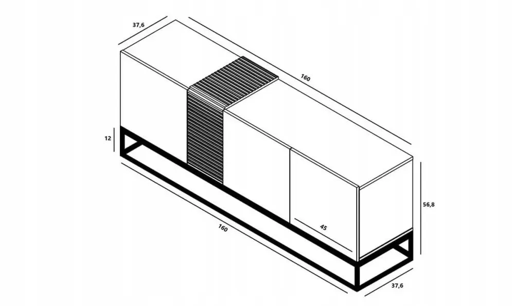 Szafka RTV NAVA 2 160 grafit połysk/dąb artisan stojąca | MIRAT. styl LOFT