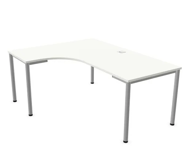 Biurko narożne EASY SPACE I-LEG LS 160x140cm białe do pracy I sklep meblowy MIRAT.