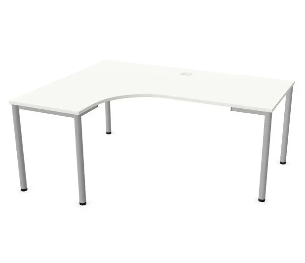 Biurko narożne EASY SPACE I-LEG LS 160x140cm białe do pracy I sklep meblowy MIRAT.