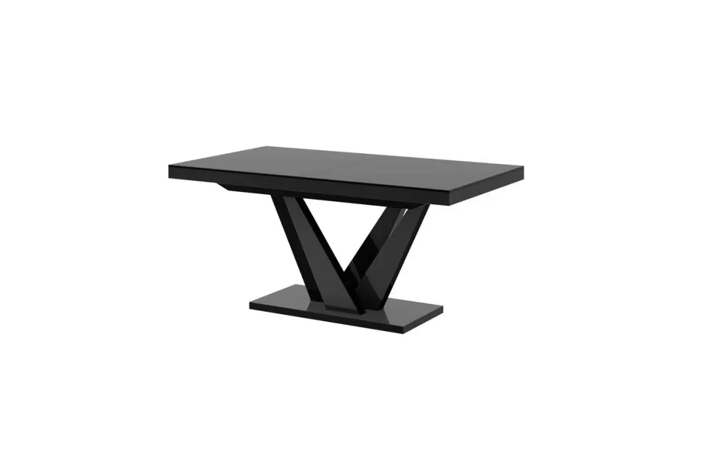 Stół rozkładany VEGAS 160(256)x89 czarny połysk do salonu | MIRAT.