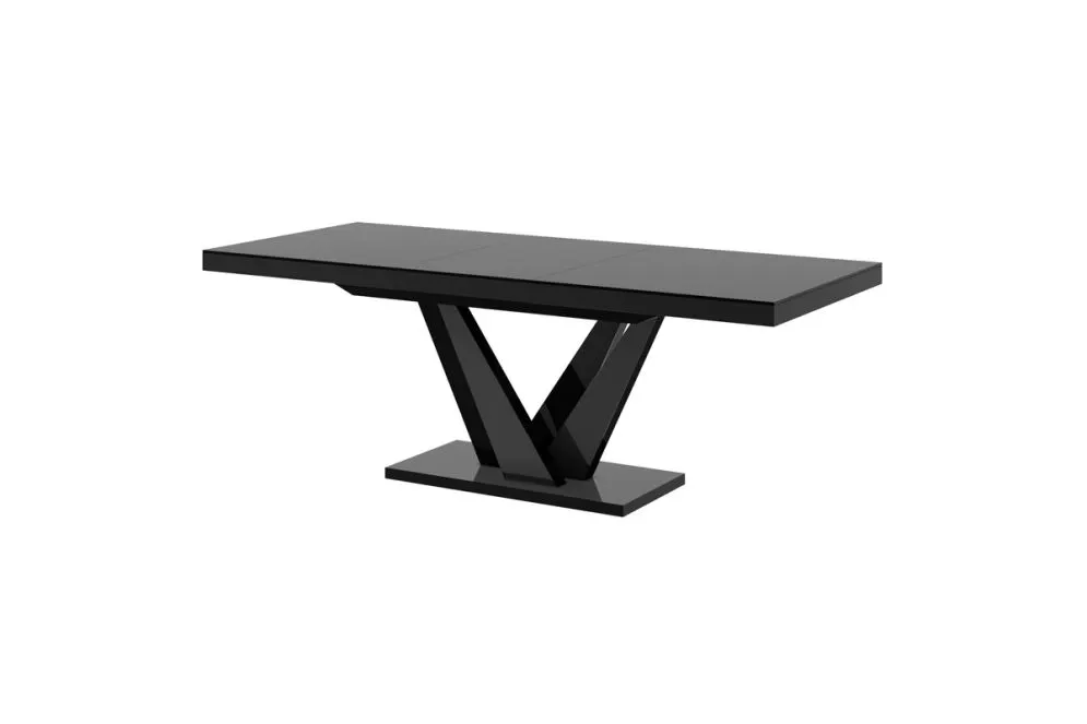 Stół rozkładany VEGAS 160(256)x89 czarny połysk do salonu | MIRAT.