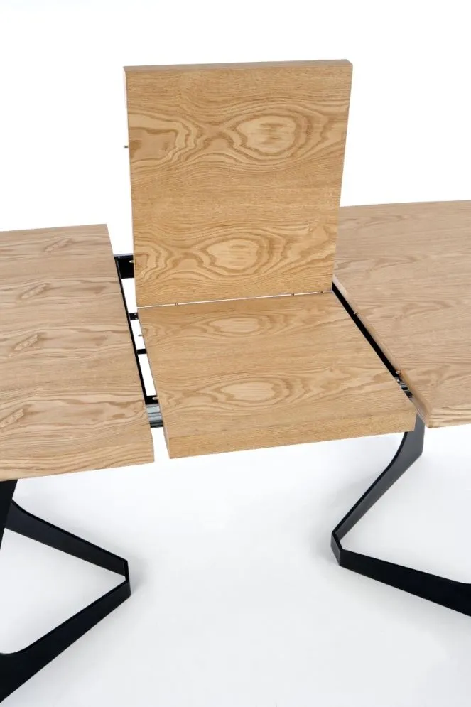 Stół rozkładany VELDON 160(200)x90 dąb/czarny w stylu loft | MIRAT. w stylu LOFT kolekcja