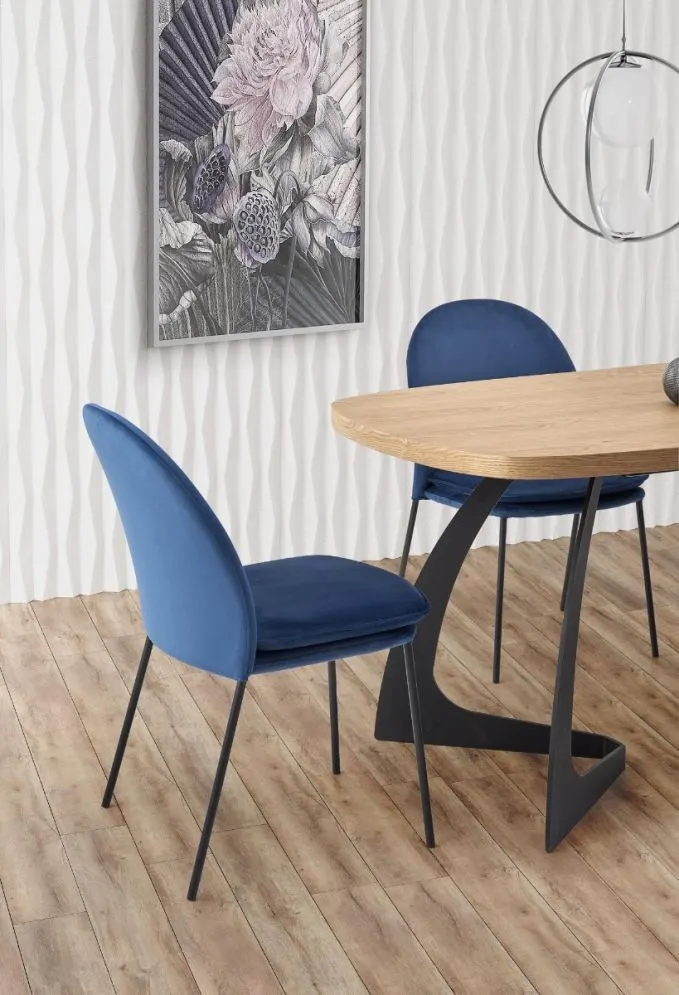 Stół rozkładany VELDON 160(200)x90 dąb/czarny w stylu loft | MIRAT. w stylu LOFT kolekcja