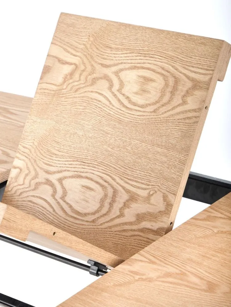 Stół rozkładany VELDON 160(200)x90 dąb/czarny w stylu loft | MIRAT. w stylu LOFT kolekcja