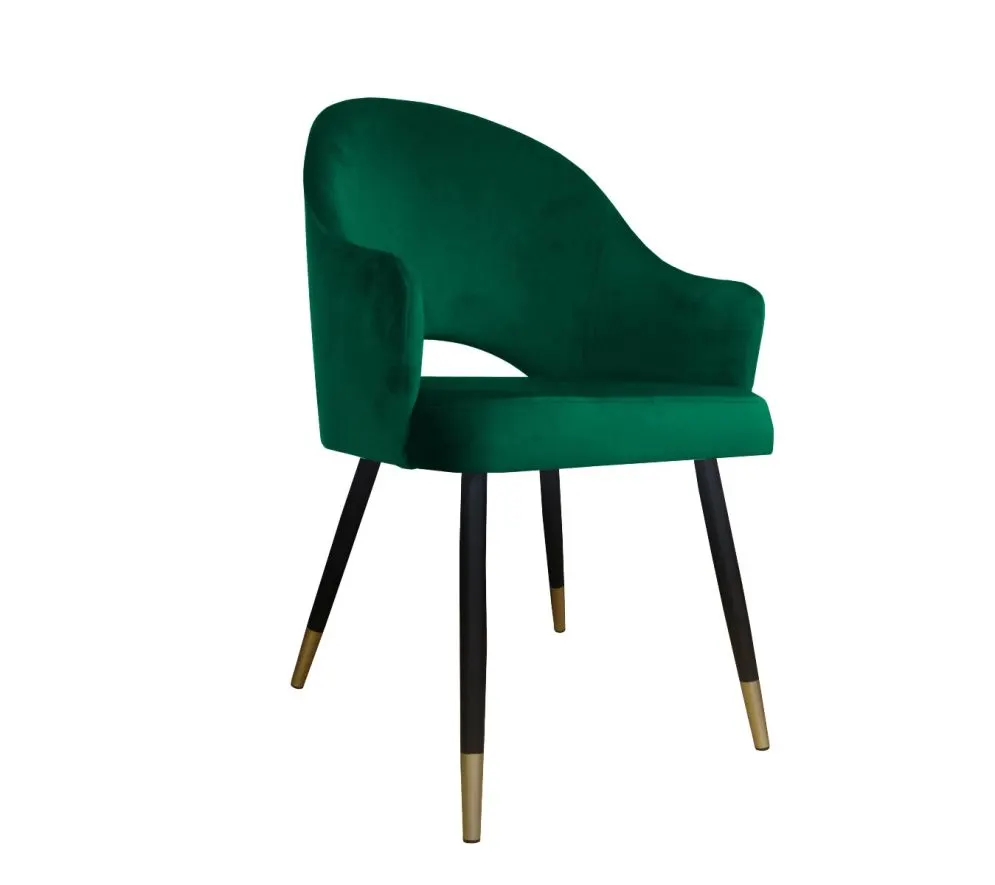Krzesło JENISEJ VELVET GOLD zielone nowoczesne | MIRAT. styl GLAMOUR